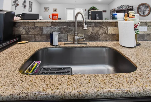 a close view of sink and faucet