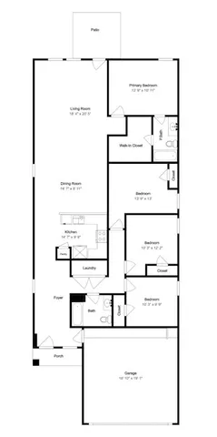 a view of empty room with window and wooden floor