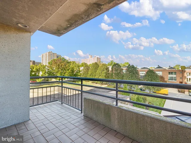 a view of city from a balcony