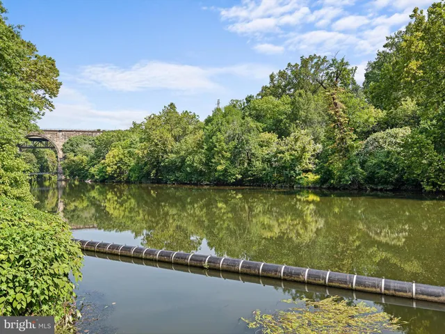 a view of a lake with a outdoor space