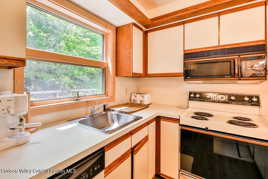 111 Brainard Ridge Road, Unit 11B Windham, NY 12496 - Photo 8 of 18 a kitchen that has a sink a stove and a microwave