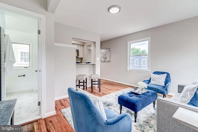 a living room with furniture