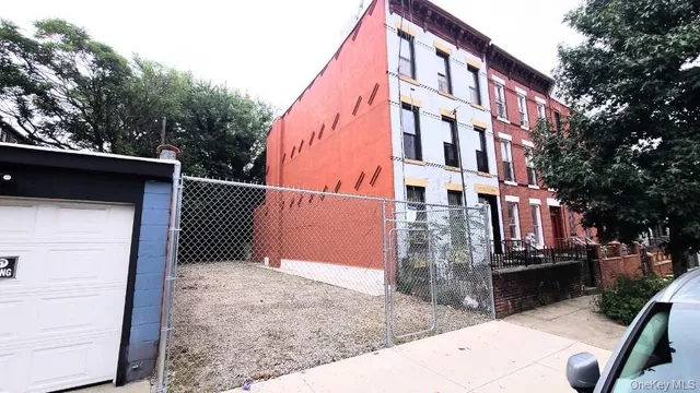 a view of a building from a balcony