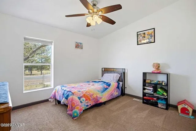 a bedroom with a bed a couch and a window