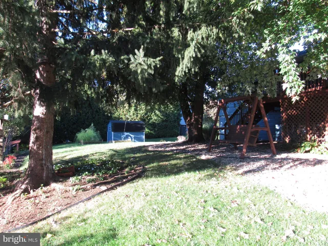 a view of a yard with a tree