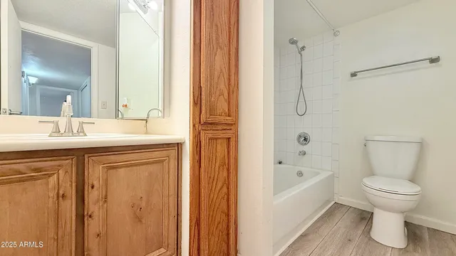 a bathroom with a sink a toilet and a bathtub