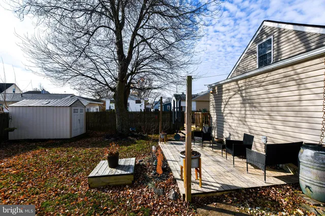 a backyard of a house with garden and trees