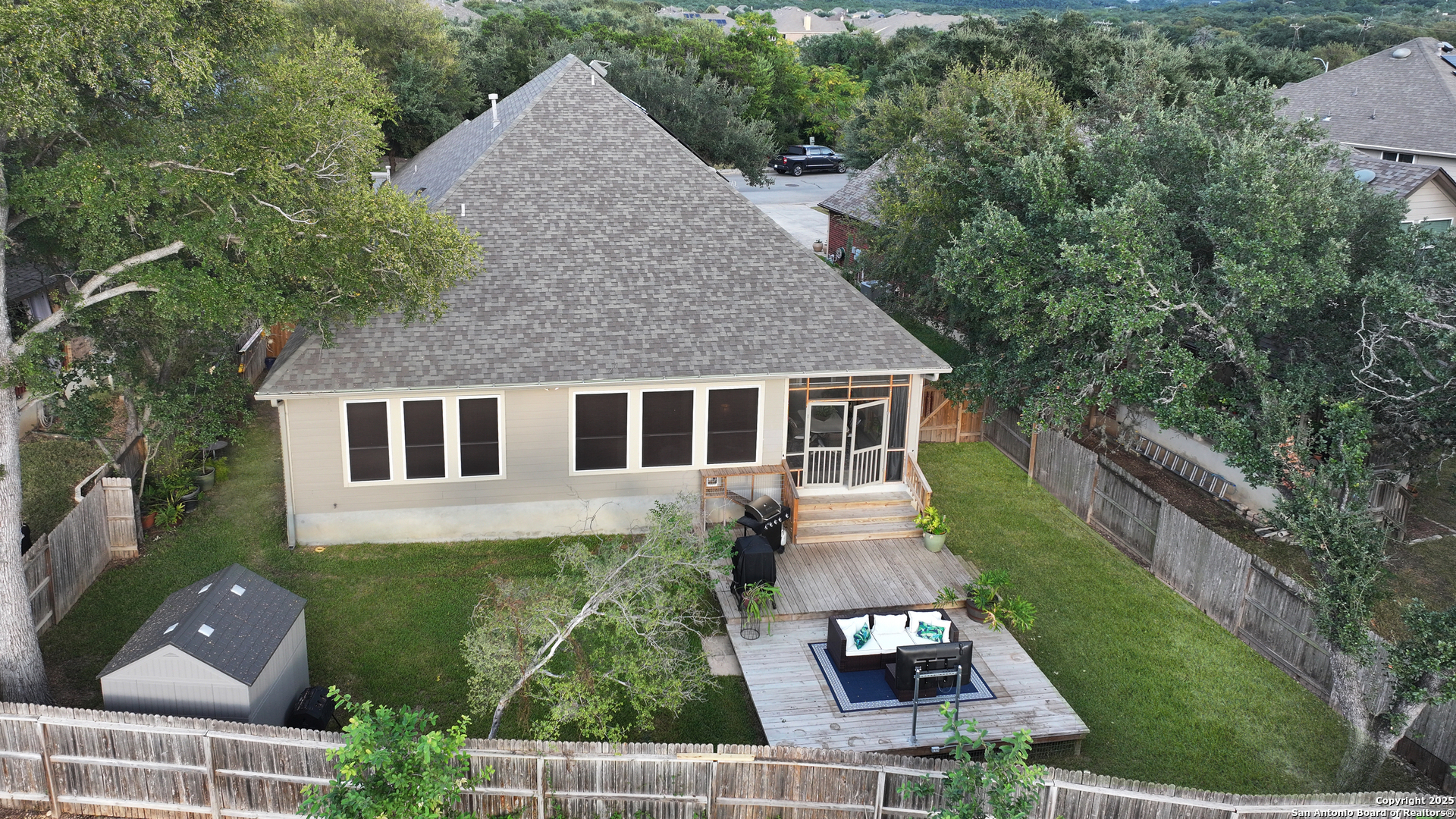 10811 Newcroft Place Helotes, TX 78023 - Photo 50 of 52 an aerial view of a house with garden