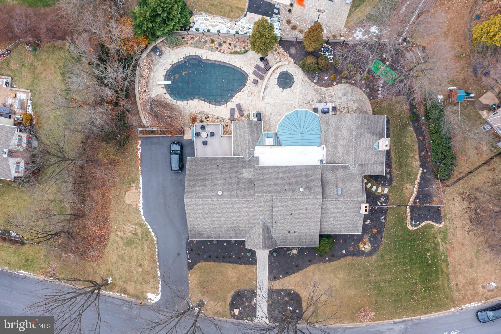 1504 Old Mill Road Reading, PA 19610 - Photo 74 of 79 an aerial view of a house with a swimming pool
