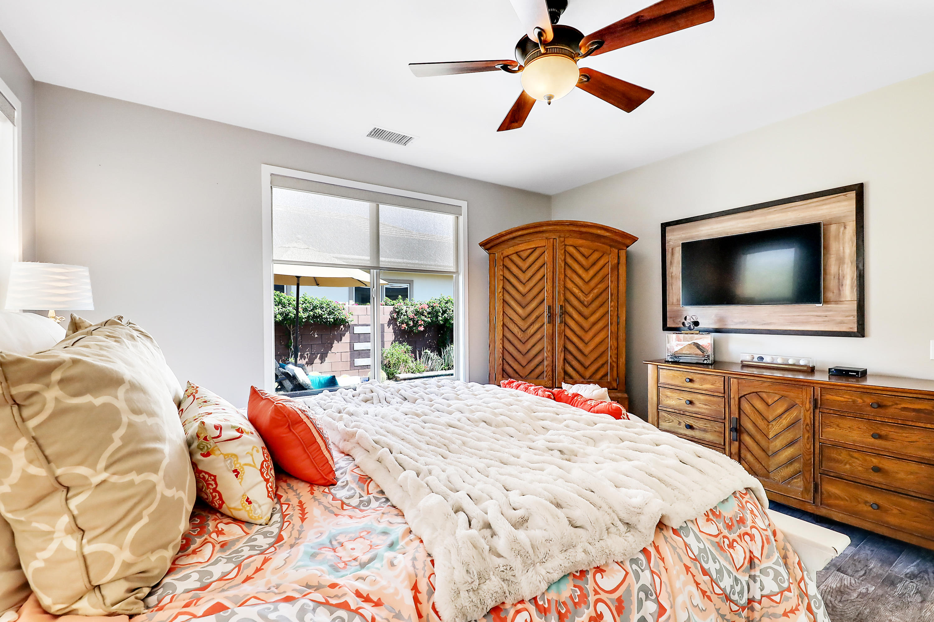 82782 Kingsboro Lane Indio, CA 92201 - Photo 20 of 39 a bedroom with a bed and a flat screen tv