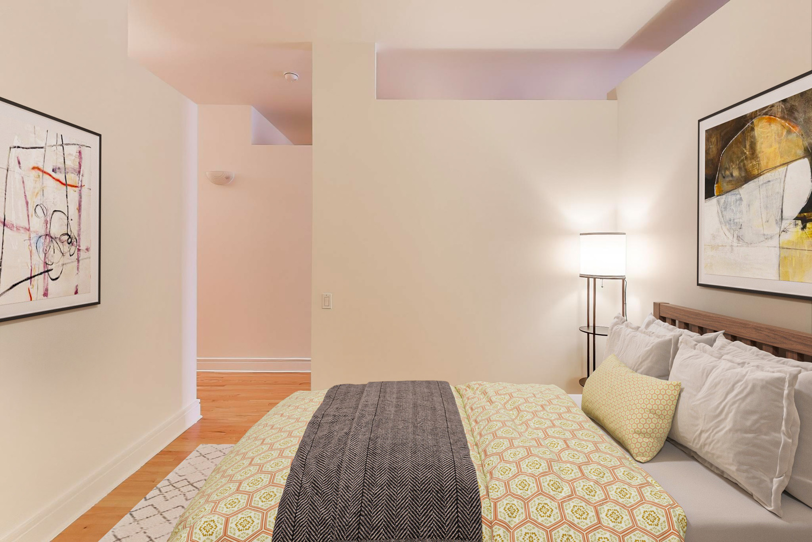 212 West Washington Street, Unit 1708 Chicago, IL 60606 - Photo 19 of 36 a bedroom with a bed and painting on the wall