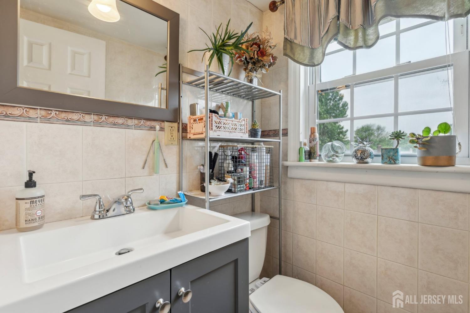 153 East Hill Road Colonia, NJ 07067 - Photo 19 of 40 a bathroom with a sink a toilet and a mirror