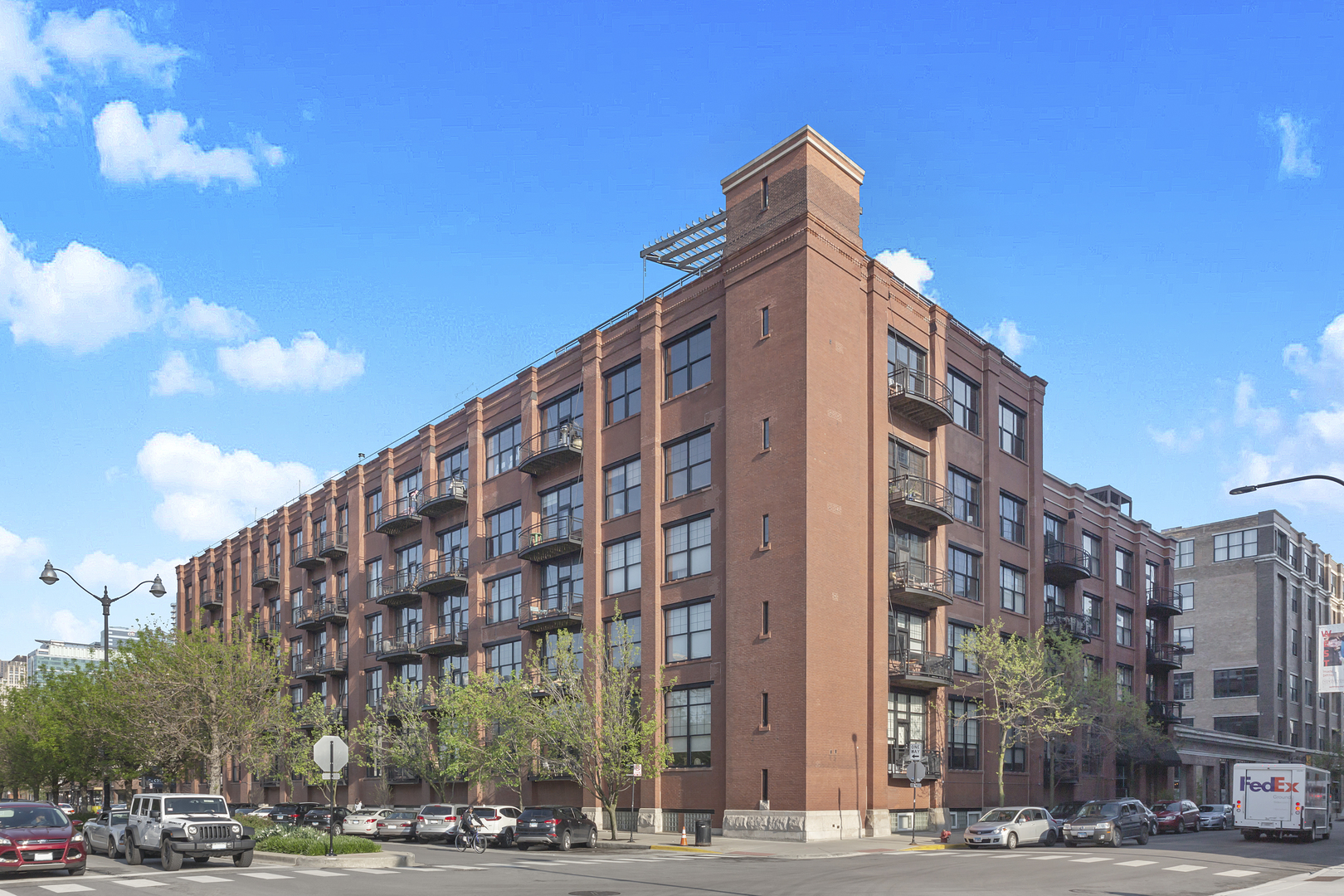 a front view of a building