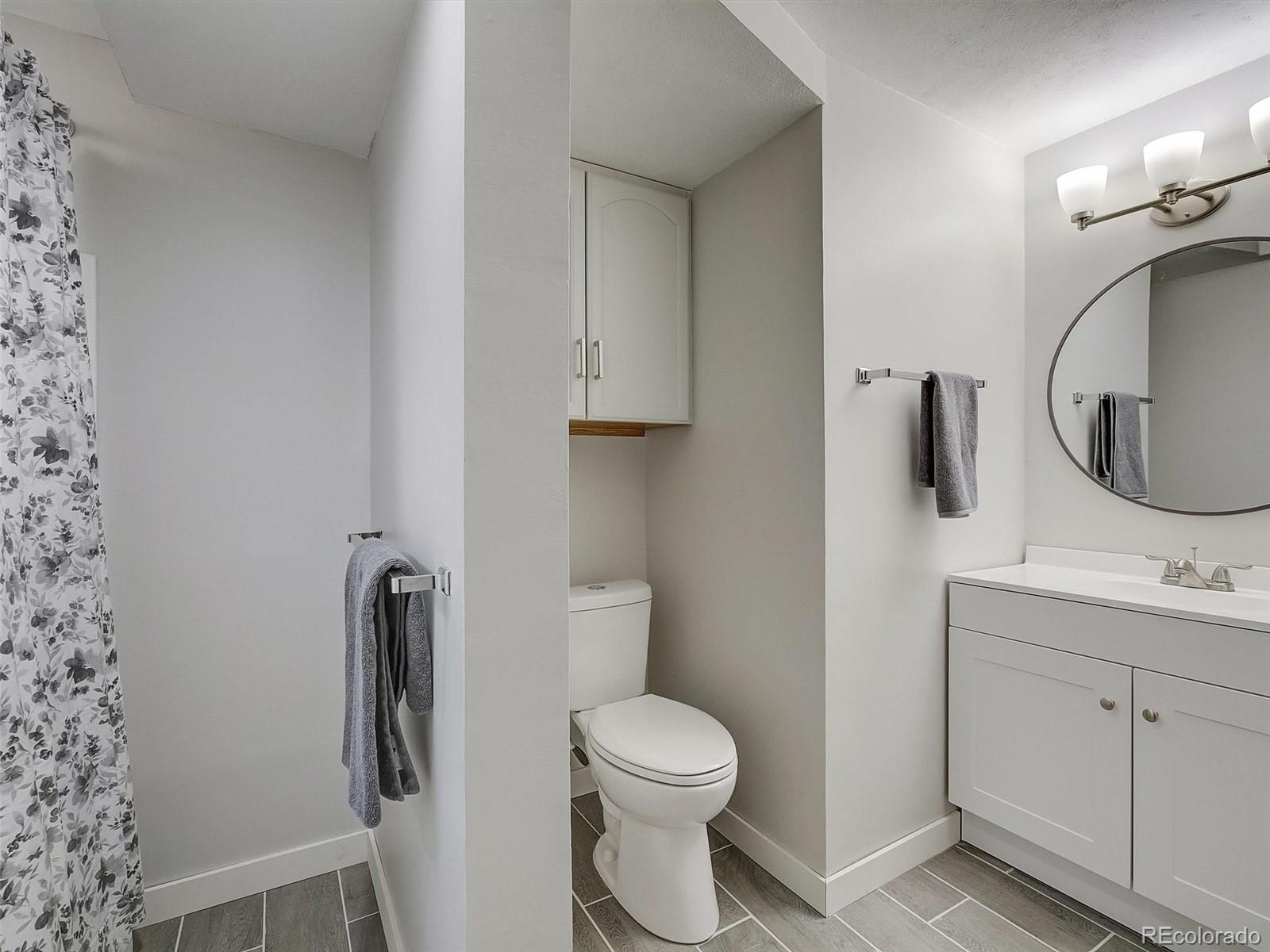 6432 South Birch Circle Centennial, CO 80121 - Photo 29 of 40 a bathroom with a toilet sink and mirror
