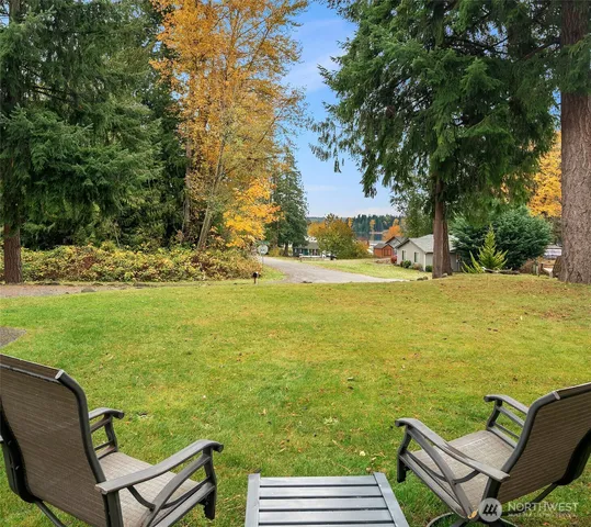 a view of a ocean from a yard