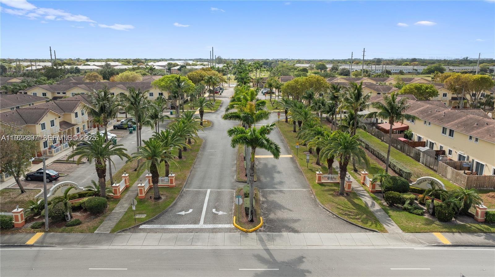 an aerial view of multiple house