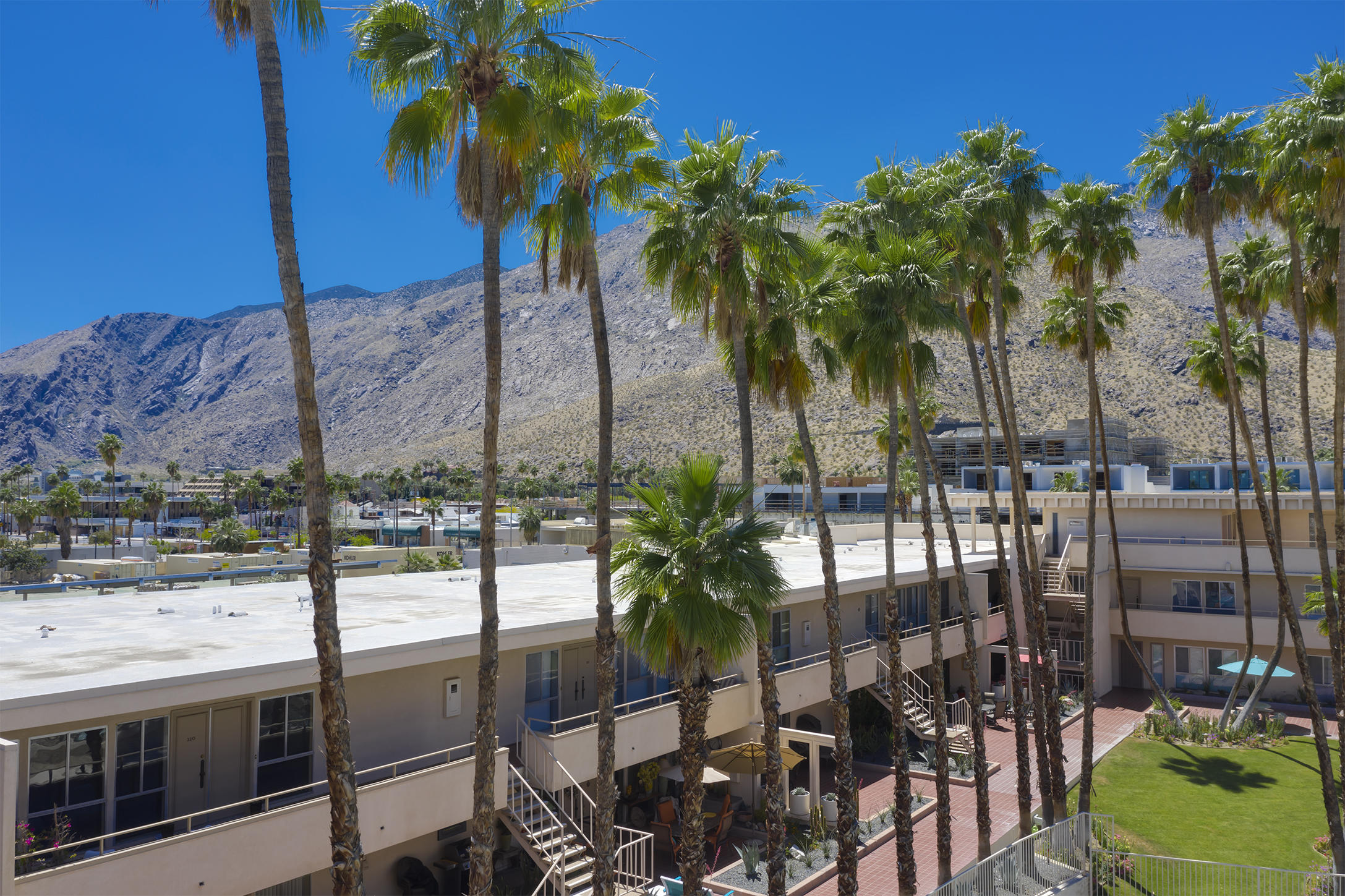 277 East Alejo Road, Unit 101 Palm Springs, CA 92262 - Photo 26 of 30 a view of balcony with a palm tree