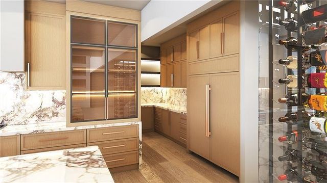 a bathroom with a tub and shower