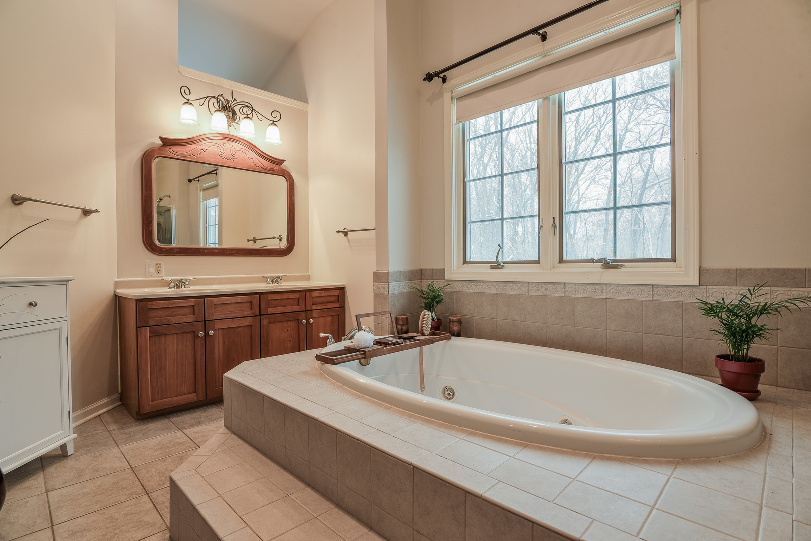 41W417 Farview Road Elburn, IL 60119 - Photo 20 of 29 a spacious bathroom with a tub a sink and a window