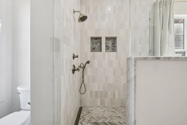 a view of a swimming pool with an ocean view