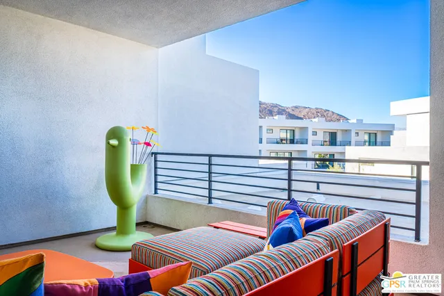 a view of a city from a balcony