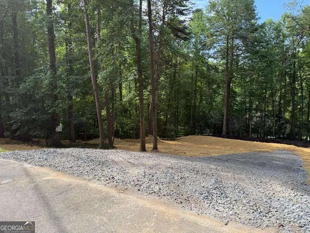 a backyard of a house with trees