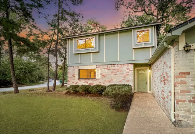 a backyard of a house with lots of green space