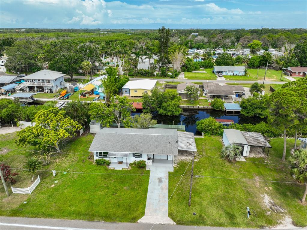 an aerial view of multiple house