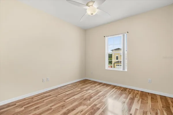 an empty room with a window