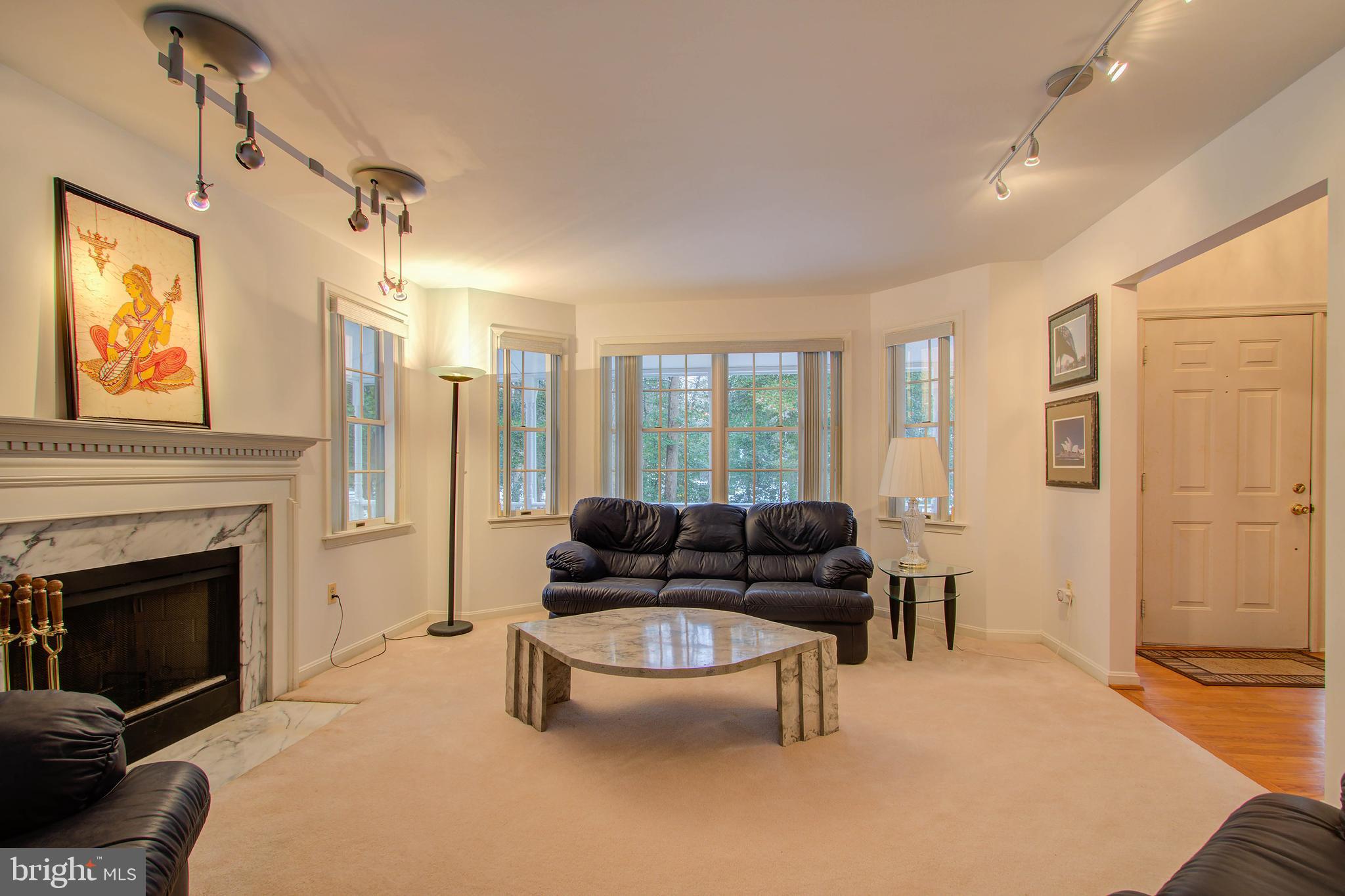 Abundance of natural light and fireplace