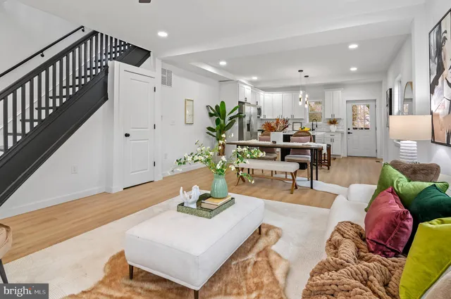 a living room with furniture