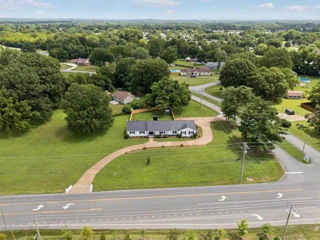 an aerial view of a house