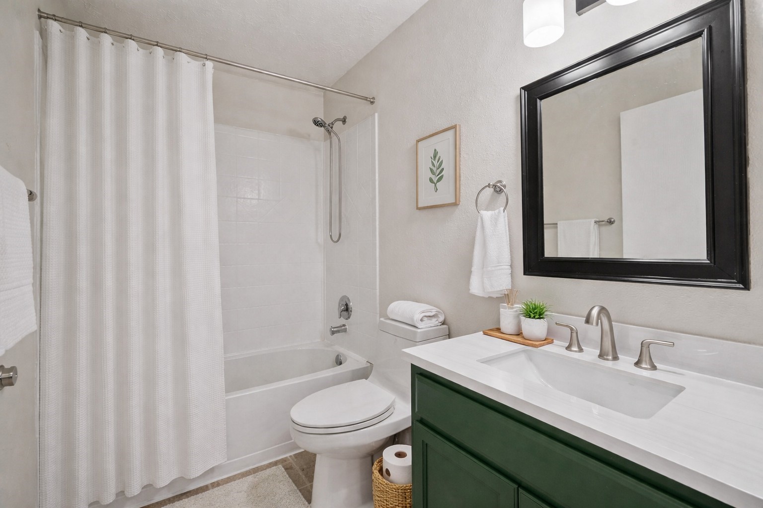 14323 Brunswick Point Lane Houston, TX 77047 - Photo 19 of 33 a bathroom with a granite countertop sink toilet a mirror and shower