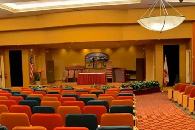 a garden with lots of trees and flowers