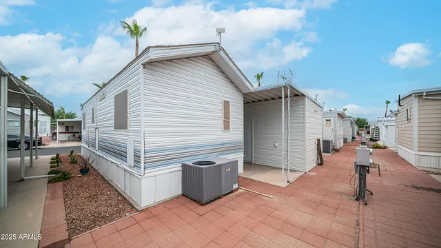 a view of a swimming pool with a garden