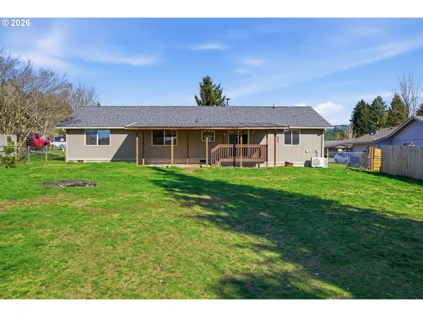 a view of porch with a bench