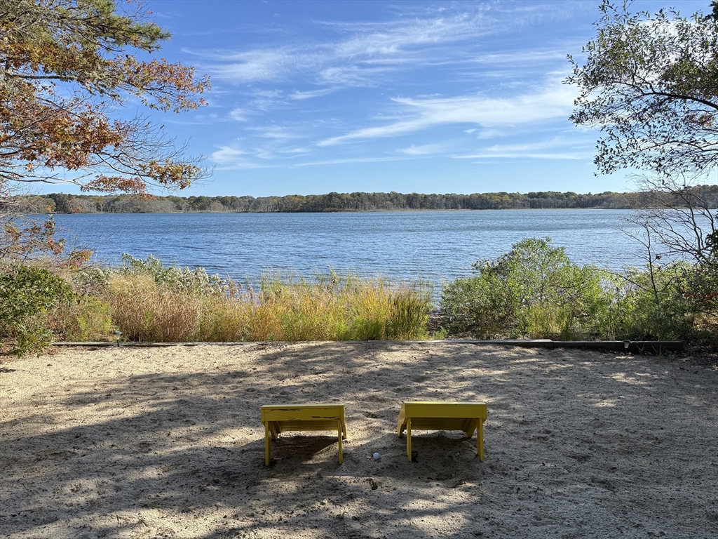 28 Swan Lake Road Yarmouth, MA 02673 - Photo 3 of 19 a view of a lake with a yard