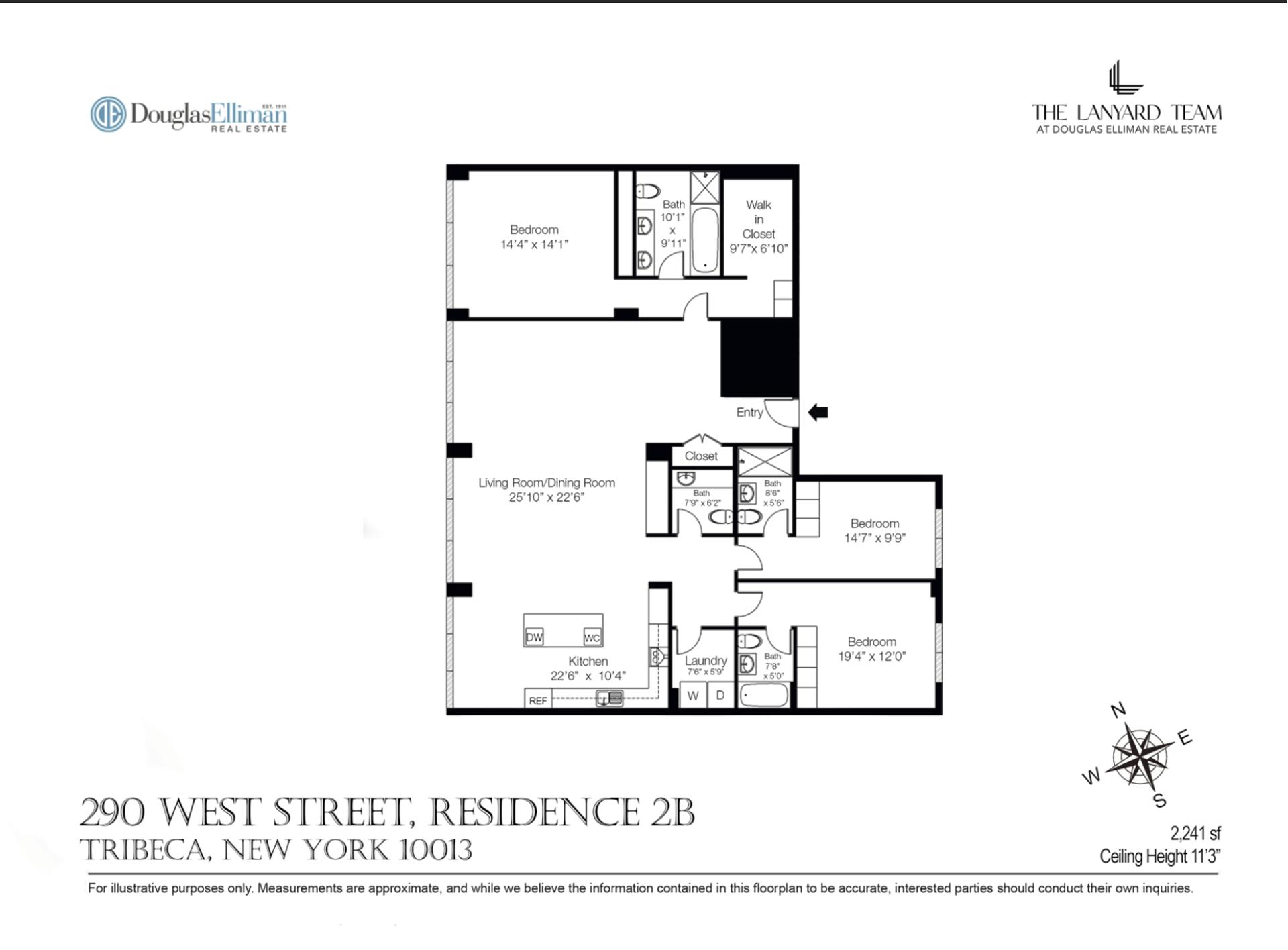 290 West Street, Unit 2B Manhattan, NY 10013 - Photo 14 of 14 a picture of a floor plan