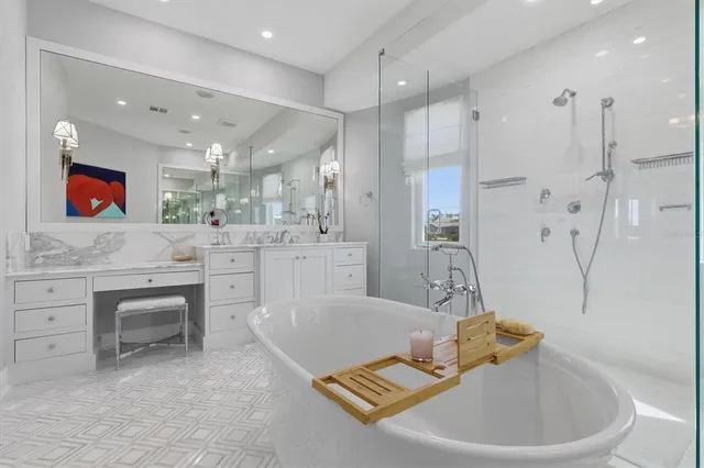 a view of a balcony with an ocean