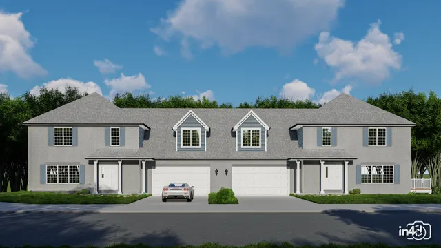 front view of a house with a street