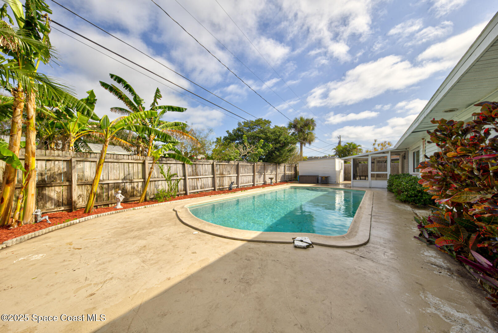 375 Cyprus Drive Cocoa Beach, FL 32931 - Photo 36 of 38 backyard with pool