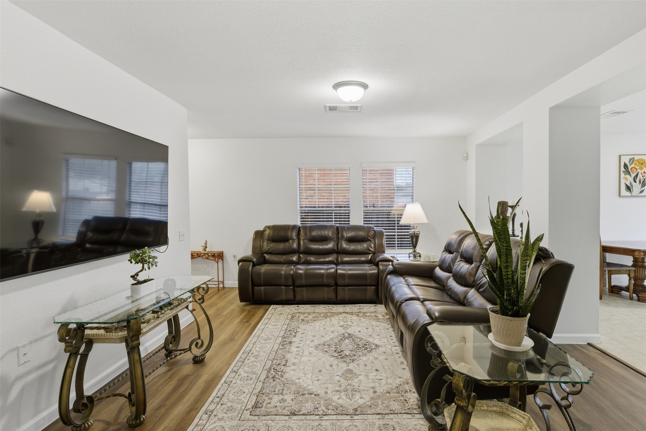 Living area featuring wood finished floors