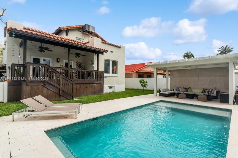 428 Southwest 23rd Road Miami, FL 33129 - Photo 32 of 41 FUN FAMILY YARD WITH COVERED GAZEBO AT POOL LEVEL