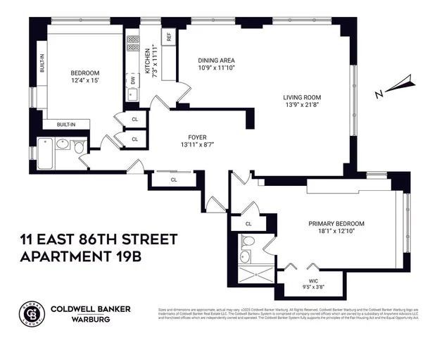 $1,345,000 | 11 East 86th Street, Unit 19B | Upper East Side
