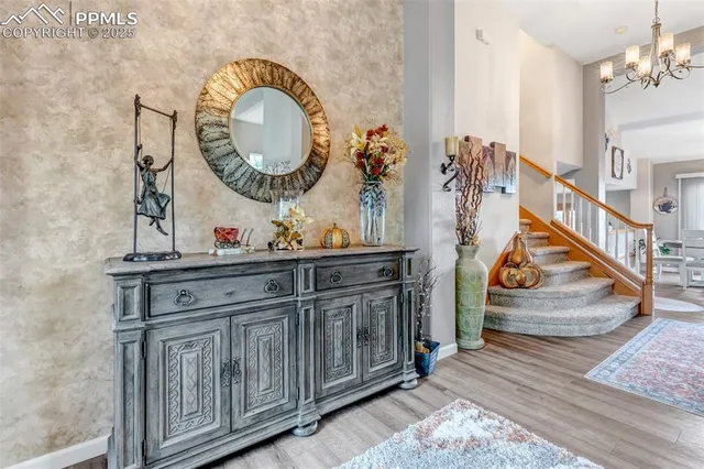 a view of entryway with wooden floor