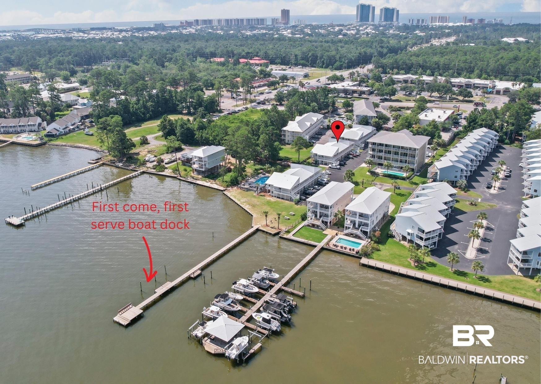 25925 Canal Road, Unit 207 Orange Beach, AL 36561 - Photo 41 of 42 Aerial view featuring a water view