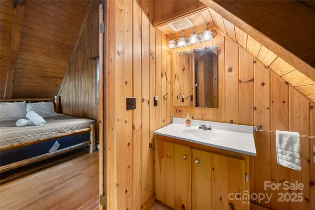 a view of a dry yard with trees