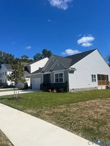 a house view with a garden space