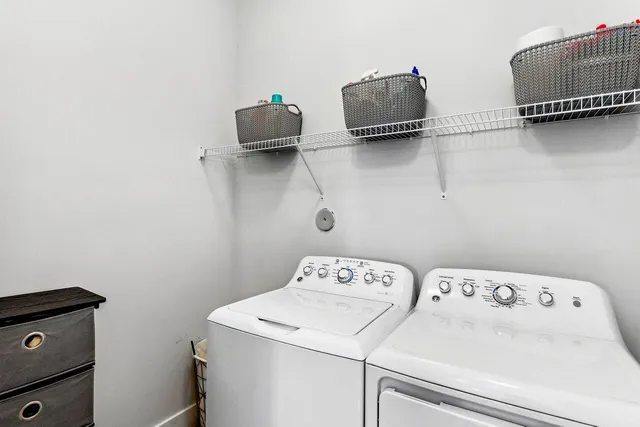 a view of swimming pool from a window