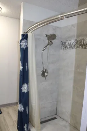 a bathroom with a shower